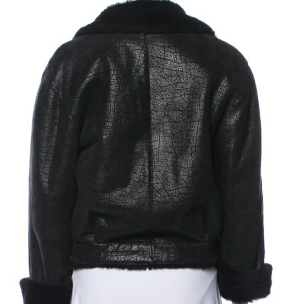 NWOT MARC JACOB'S BLACK 🖤 SHORT SHEARLING JACKET SZ MEDIUM ..... - Picture 2 of 11